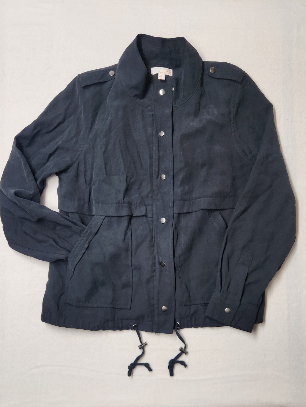 WE Living in Yellow Charcoal Black Drawstring Utility Field Jacket Safari S